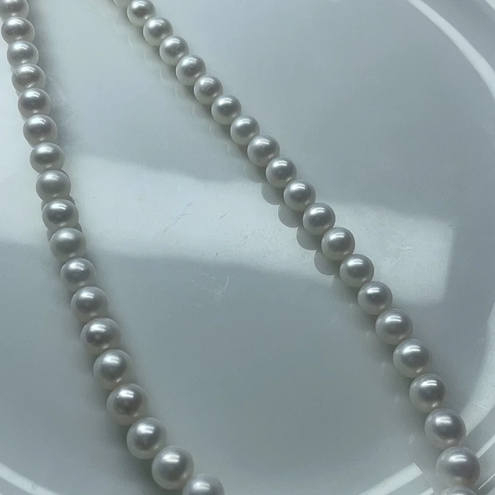 7左右冷白肉眼正圆淡水珍珠未镶嵌