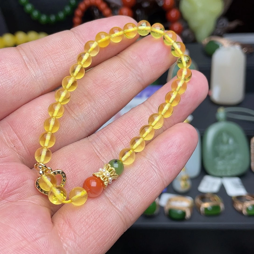 琥珀手链未镶嵌F129手串