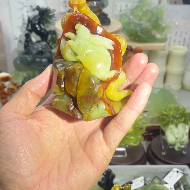 蛇纹石玉未镶嵌四大名玉手把