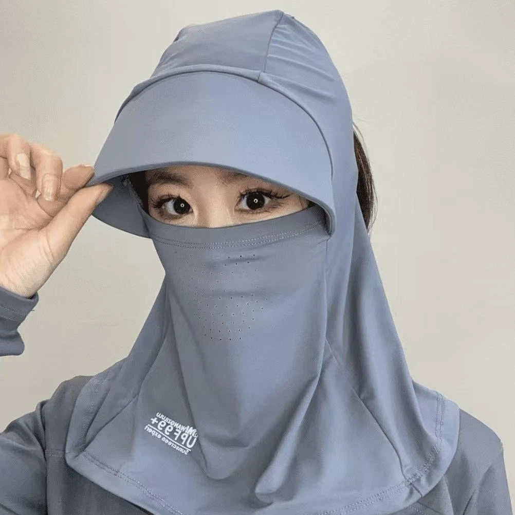 2025新款全脸遮阳女帽子防紫外线户外骑行护颈透气脸罩面罩太阳帽