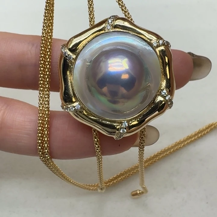 未镶嵌颈饰拼合珍珠（马贝珠）