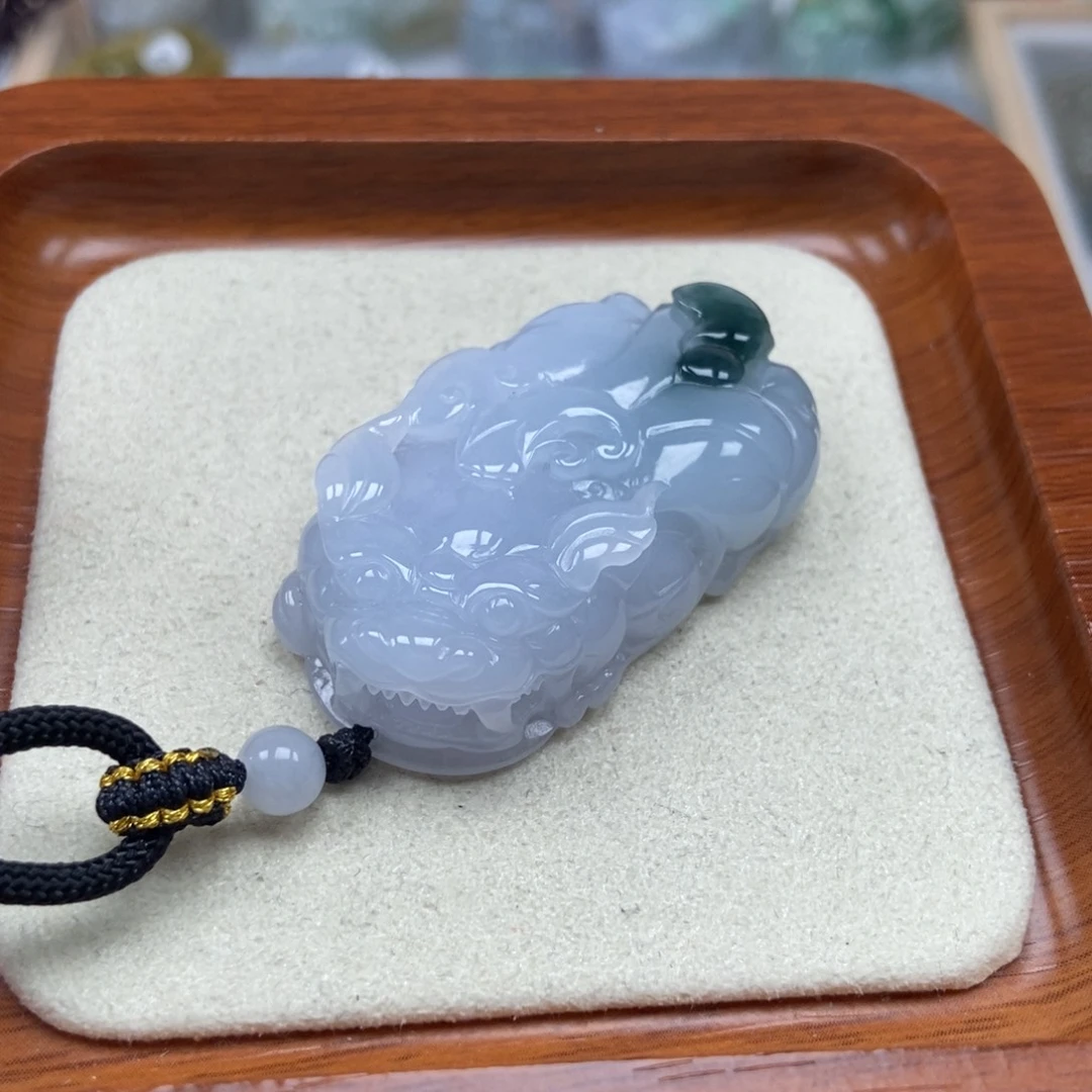 凯***天翡翠未镶嵌颈饰如意貔貅吊坠