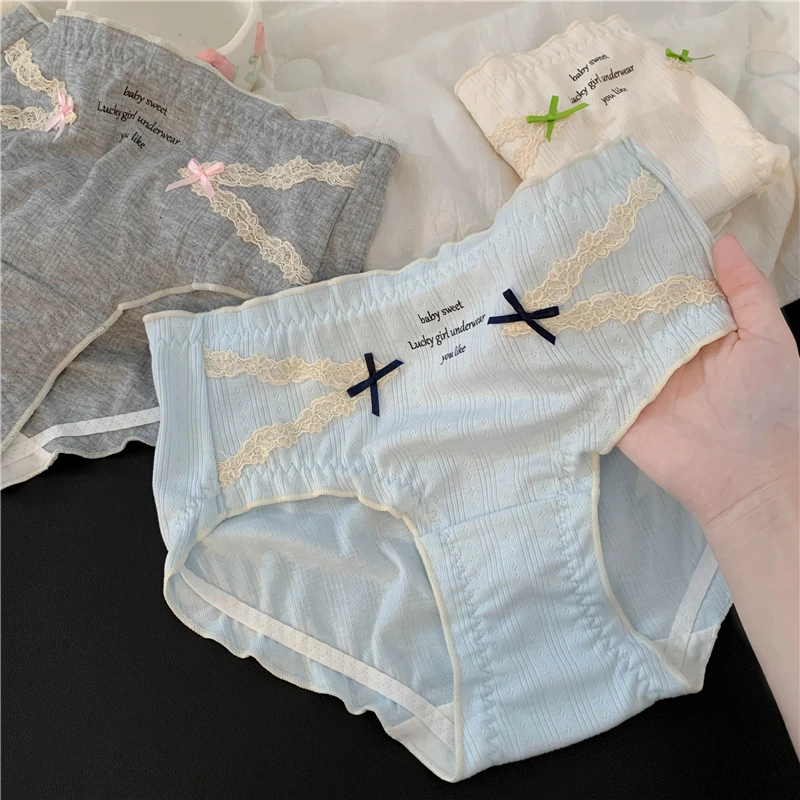 少女宣言~潮流欧若风女生蕾丝三角裤2025新款内裤女士7a级抑菌裆