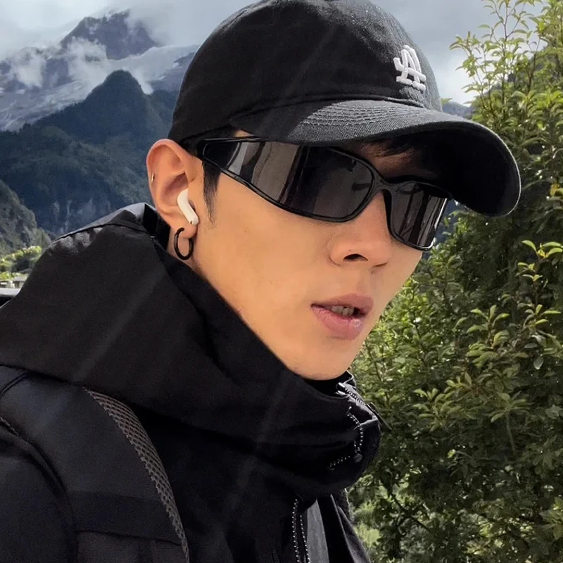 巴家未来感墨镜男大时尚韩版高颜值潮酷户外骑行遮阳发箍太阳眼镜