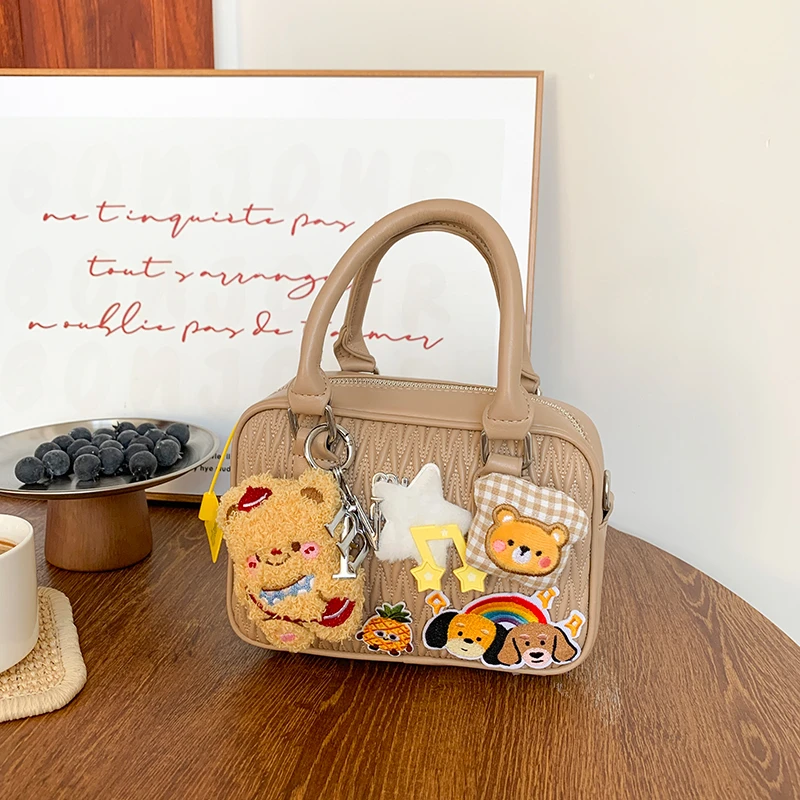 可乐·时尚ins百搭小众日系手作diy单肩腋下斜挎卡通毛绒娃包-7