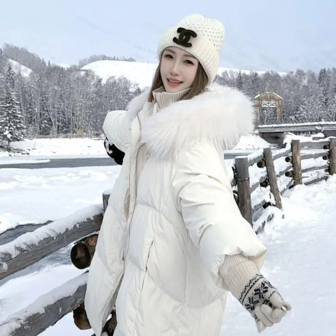 熙薇【墨羽云裹】2025冬季新款百搭时尚中长款羽绒服外套H6378