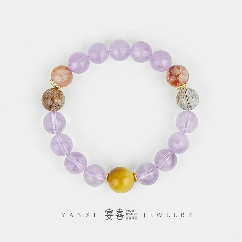 宴喜【紫气东来】7A级别金虎睛玻利维亚紫水晶黑金超七多样性发其一