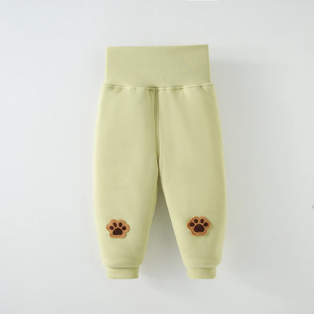 秋冬冬季女童休闲裤外穿高腰护肚长裤男女通用加厚