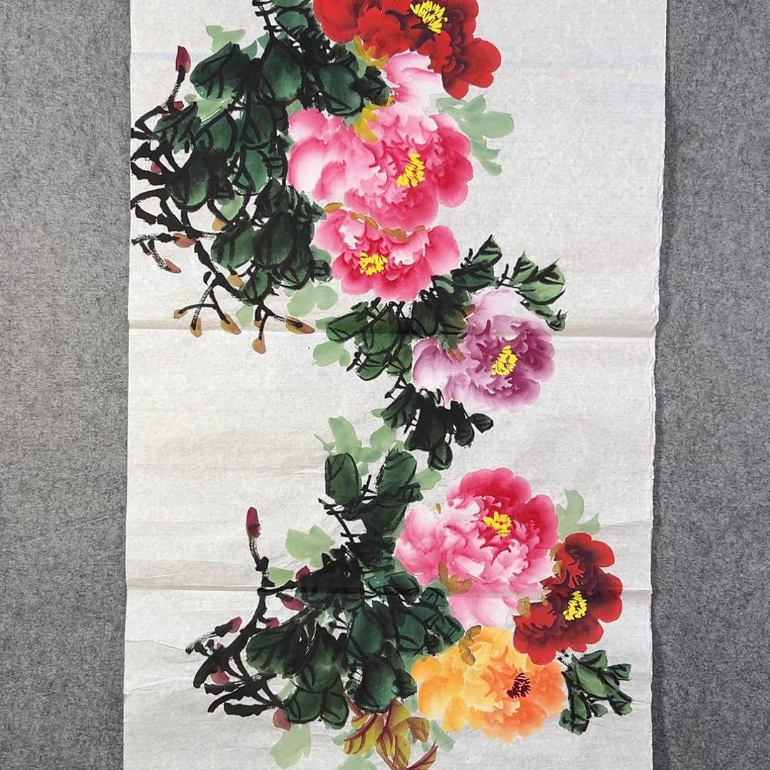 国画094 牡丹等植物生长于这里生长
