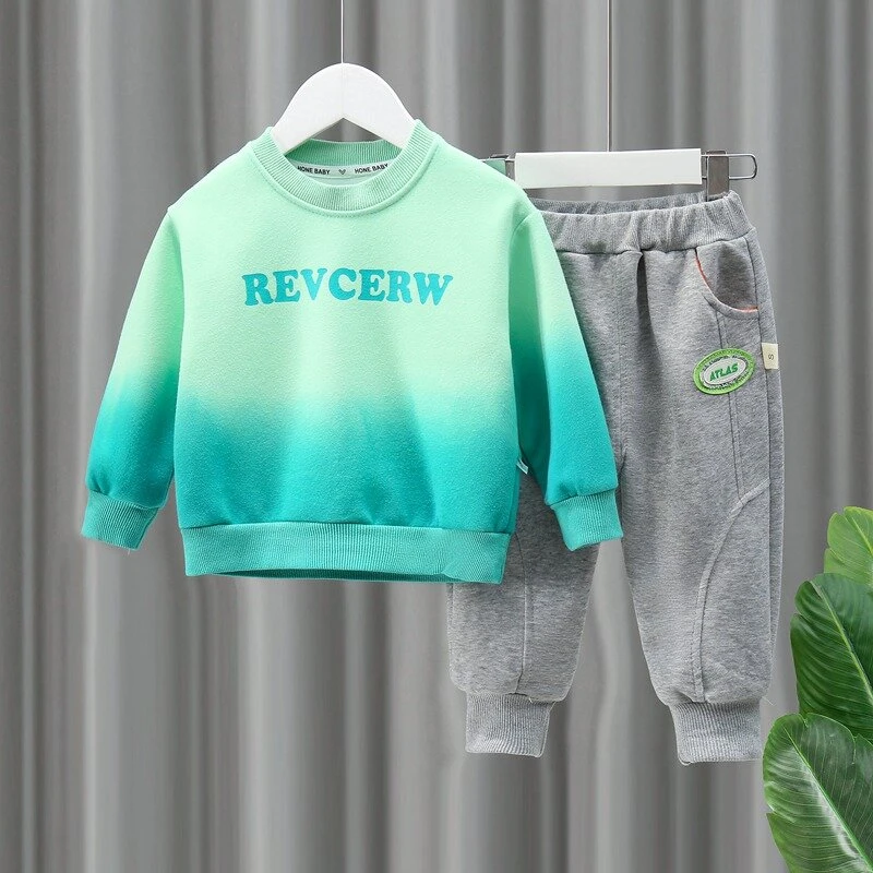 2025男童休闲韩系套装运动百搭长袖春秋两件套