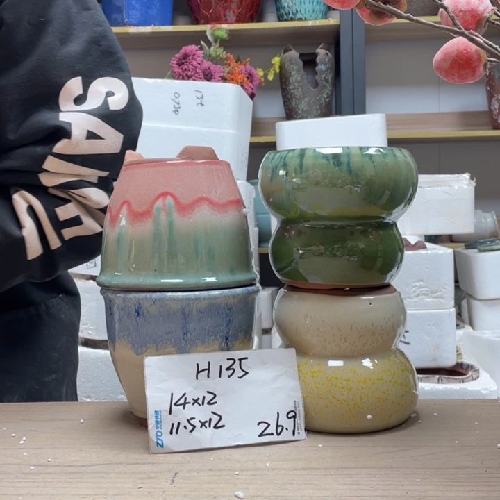 粗陶多肉花盆微瑕135