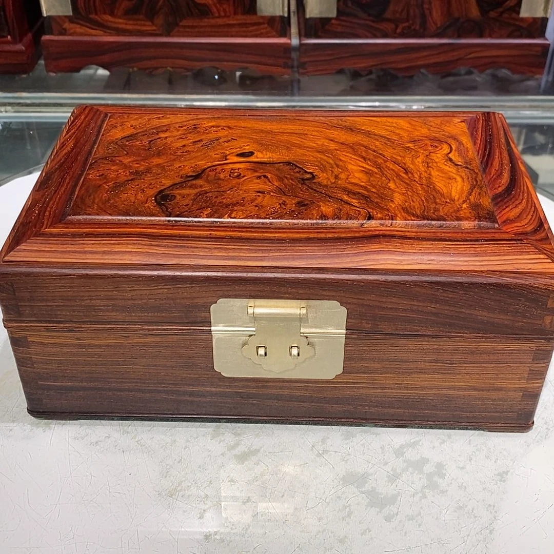 微凹黄檀（南美大红酸枝）独板首饰盒25/16/10