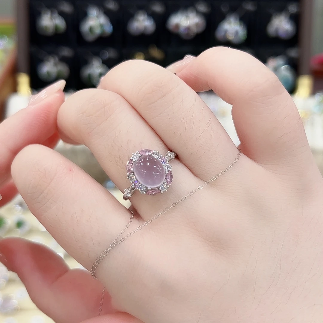 银S925镶嵌戒指萤石