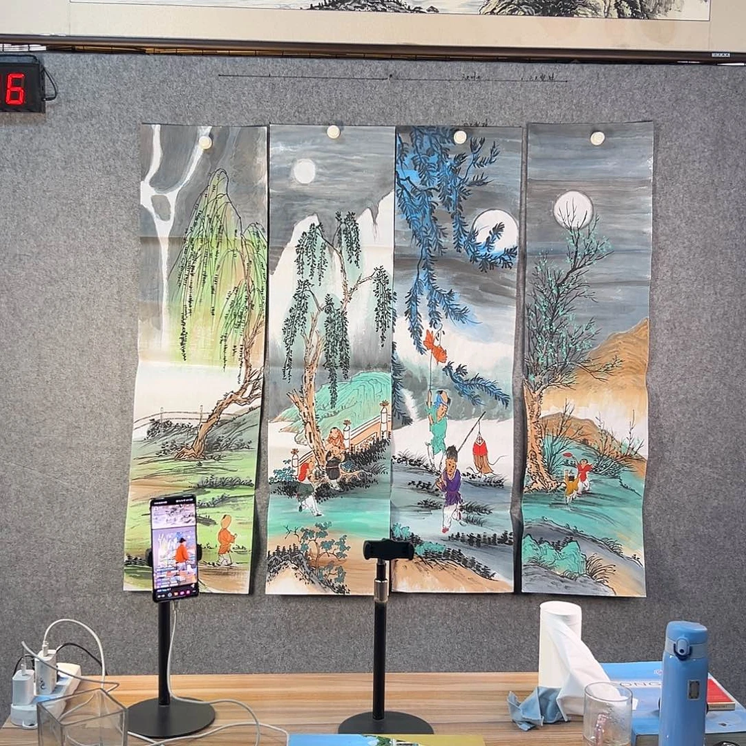 国画496 牡丹等植物生长于这里