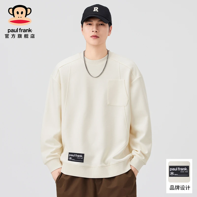 PaulFrank/大嘴猴美式复古圆领卫衣男2025秋季款潮牌宽松长袖上衣