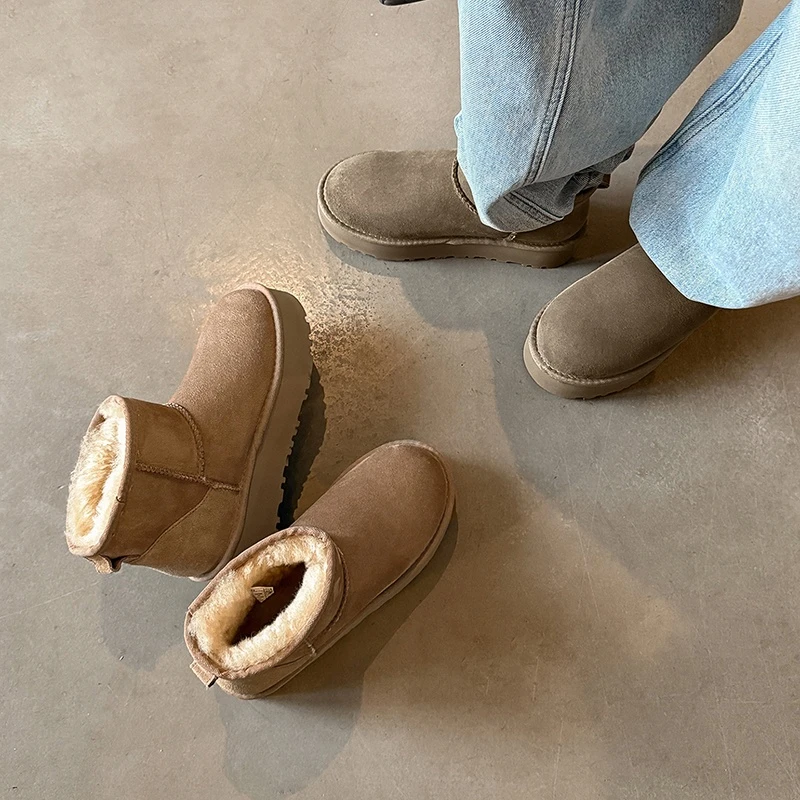 跟高4cm 法式气质百搭雪地靴冬季通勤休闲韩版简约时尚保暖雪地靴