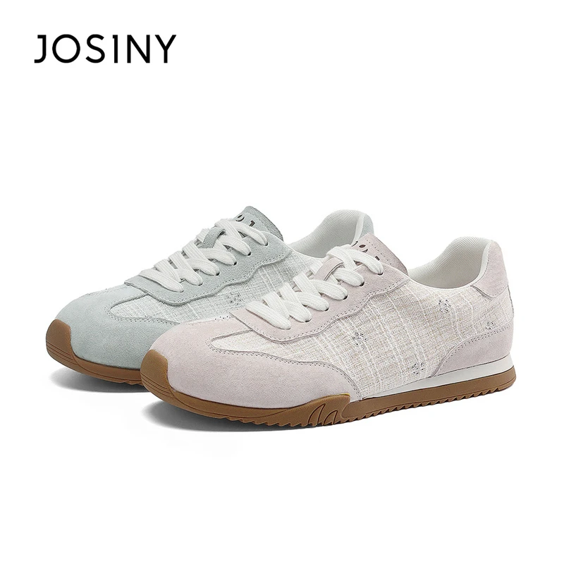 卓诗尼阿甘女鞋2025新款春季厚底粉色运动板鞋芭蕾德训休闲鞋女