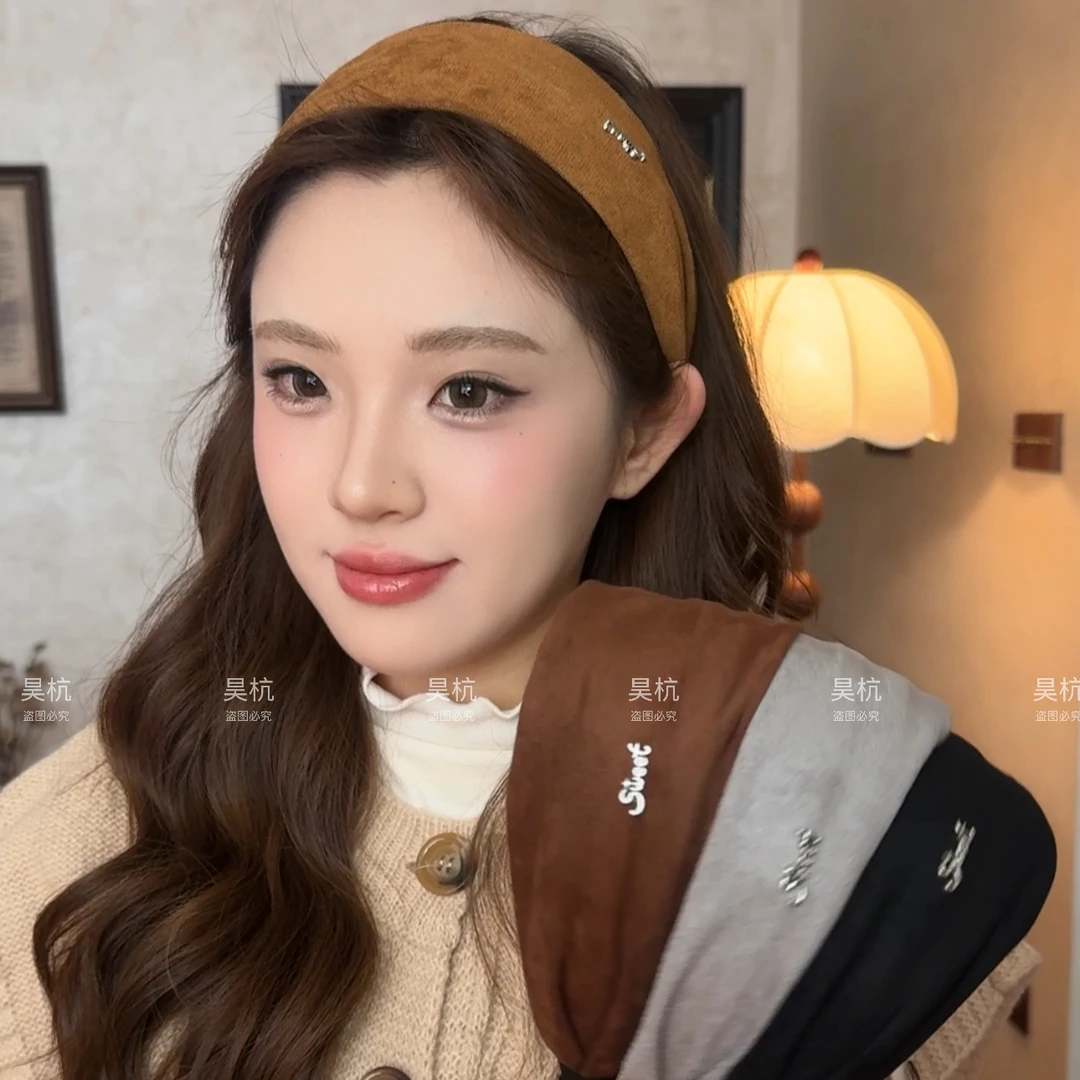 娜扎同款～古早几皮绒面大宽版发箍sweet标网红博主同款头箍发饰