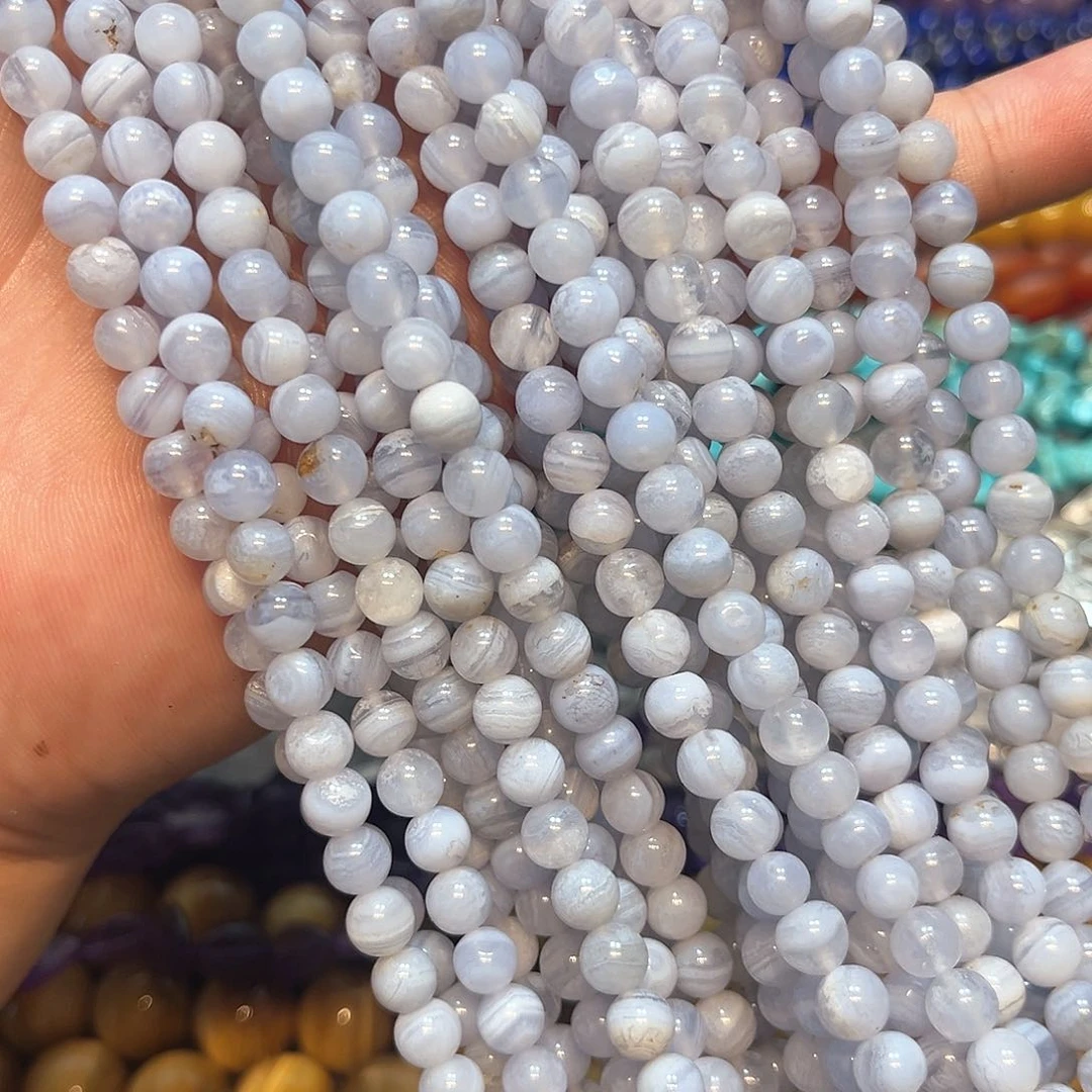 合金玛瑙/玉髓珠宝半成品紫玛瑙一条6mm