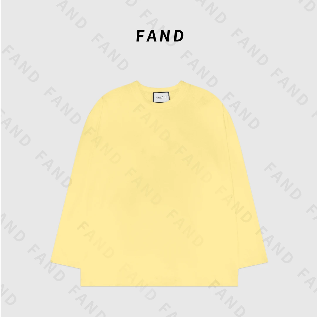 FAND品牌【饭饭福利】2024新品秋冬情侣纯色圆领长袖T恤打底衫