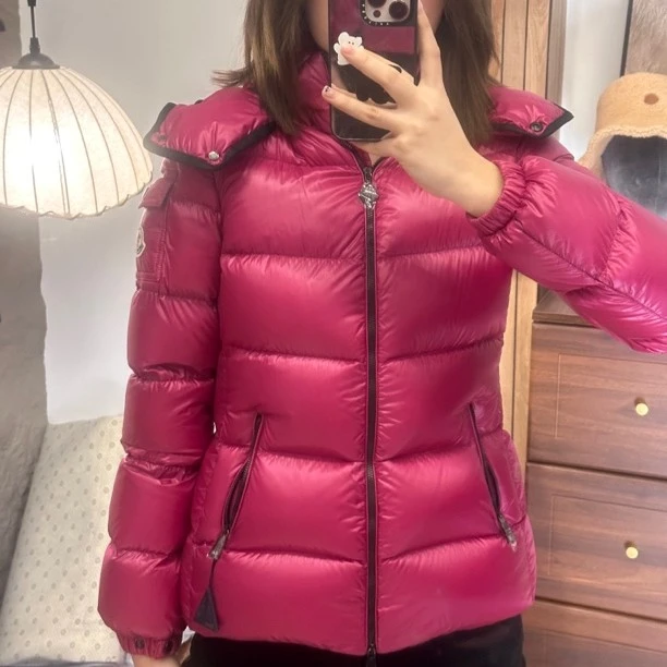 95新 MONCLER 盟可睐/蒙口/火龙果色羽绒服 0码 95新 GM000973