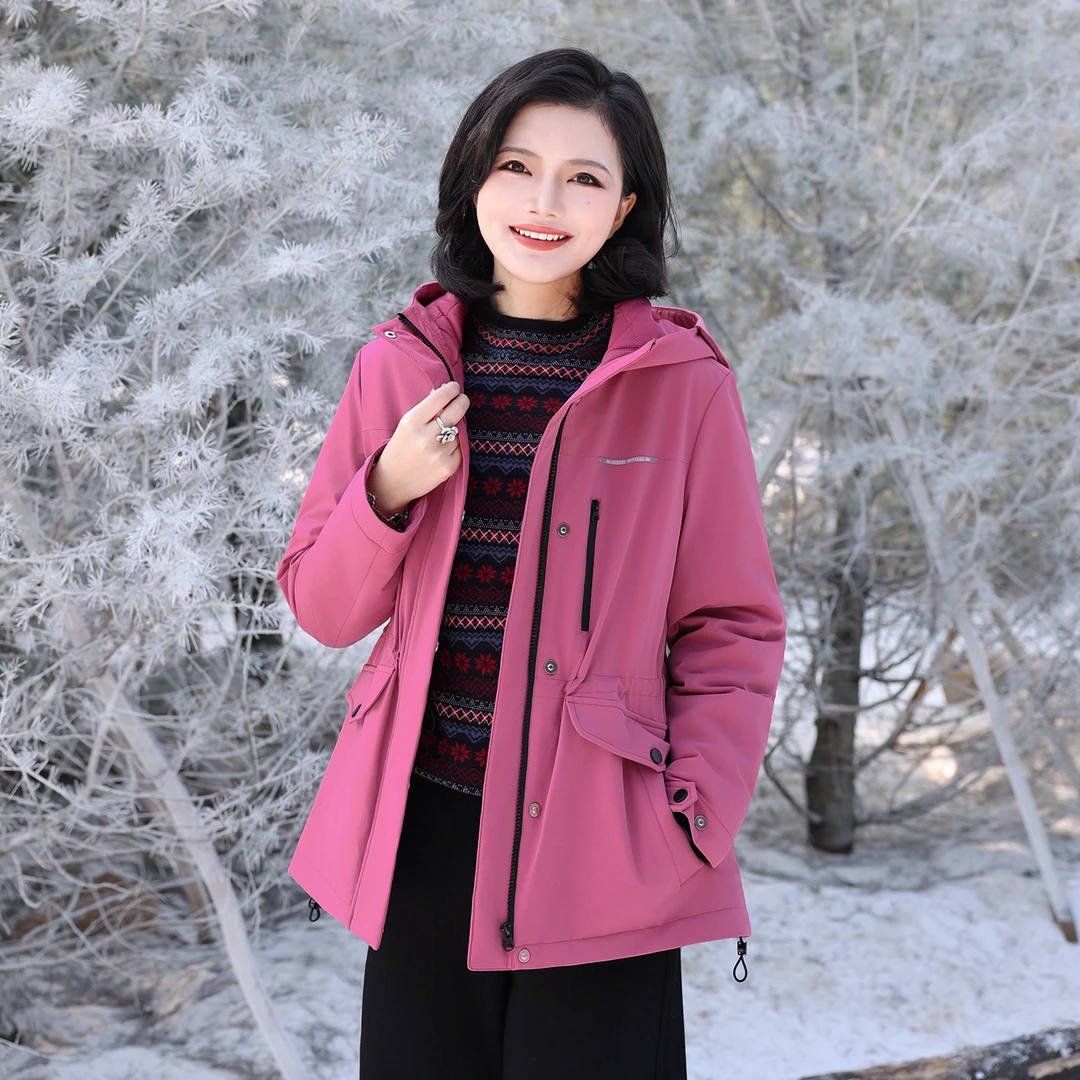 【户外衣棉服外套】枫竺阿楠anan连帽收腰显瘦保暖防水冲锋衣女冬季