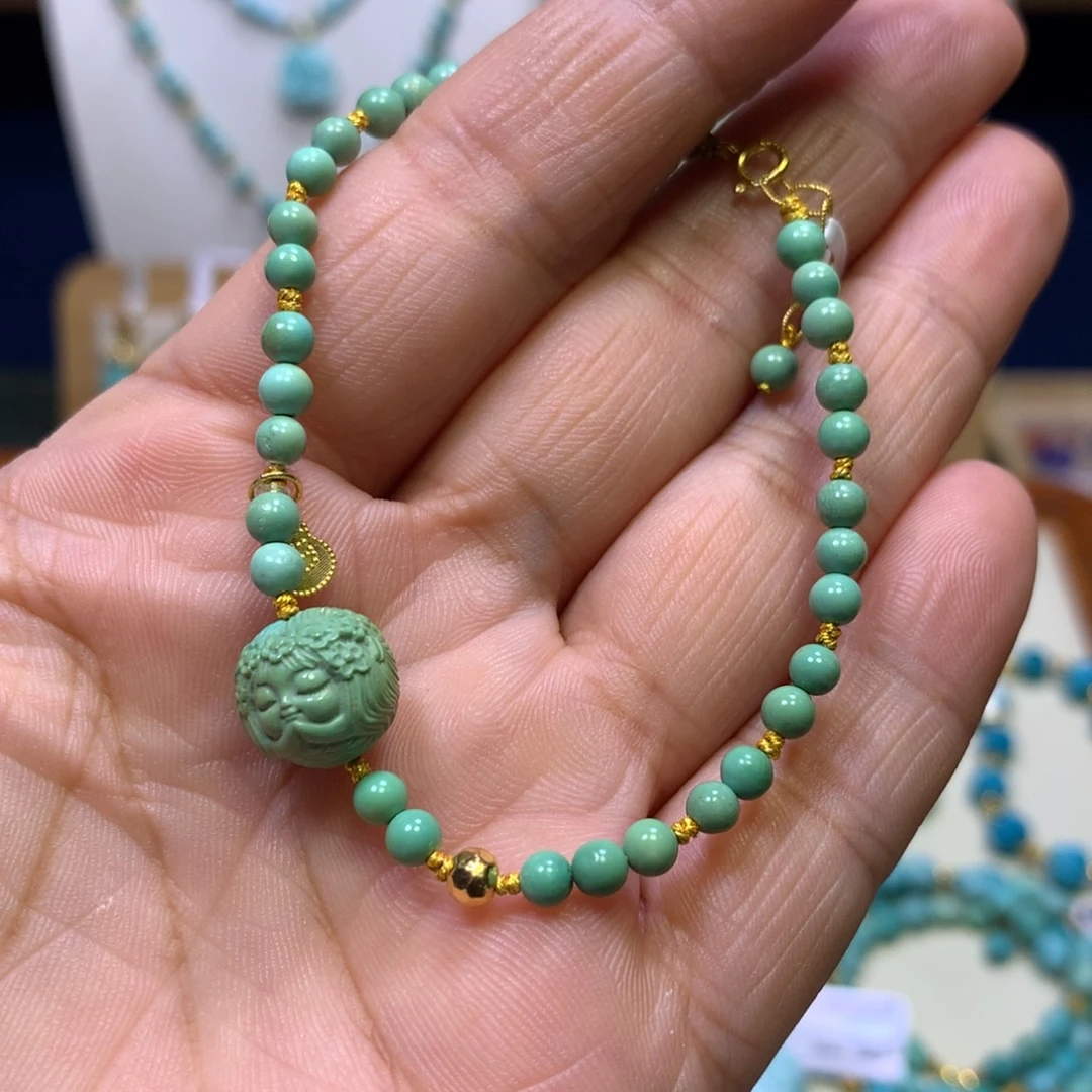 绿松石18K金镶嵌单圈