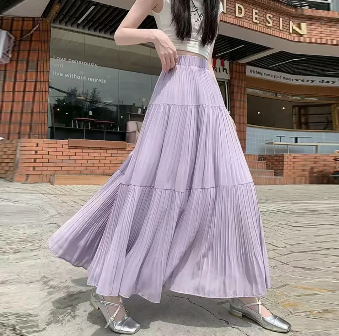 小个子定制2025新款中长款高腰仙女a字大摆裙仙女裙网纱裙