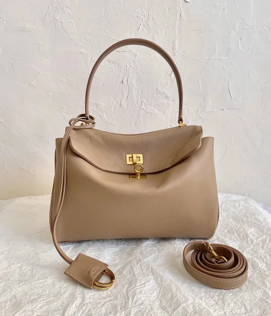95新 Balenciaga/巴黎世家 rodeo小号米色金扣包 26cm 14726865
