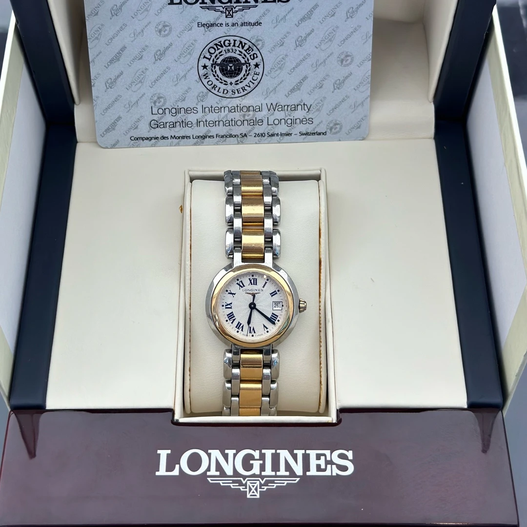 99新 Longines/浪琴 99新女士石英心月腕表白盘表径26.5mm