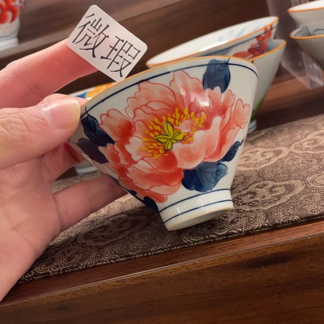 釉下手绘茶具微瑕