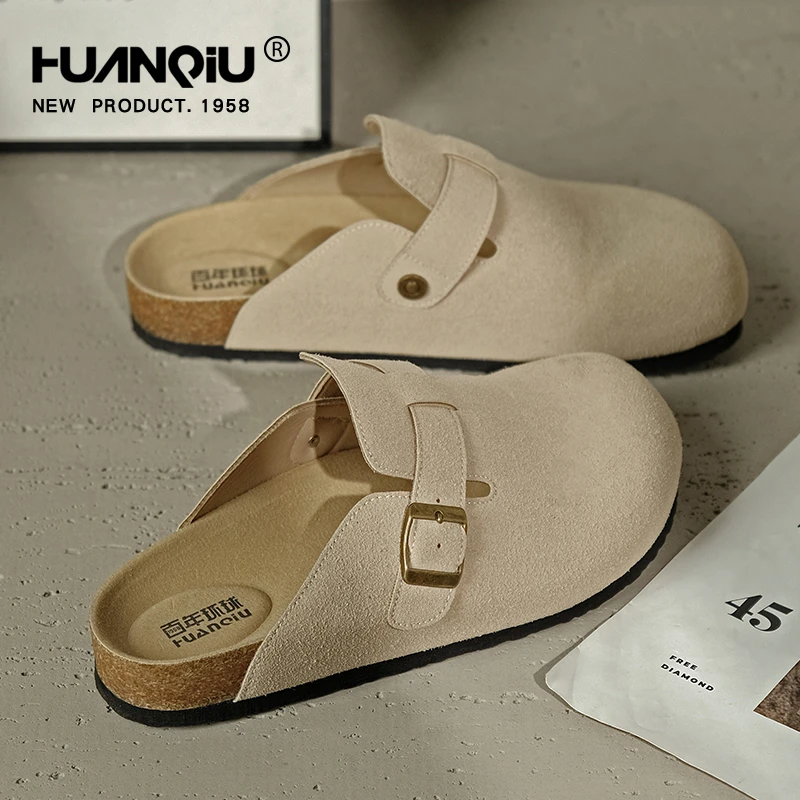 环球勃肯鞋男一脚蹬2025新款秋季休闲百搭懒人包头半拖鞋子男款