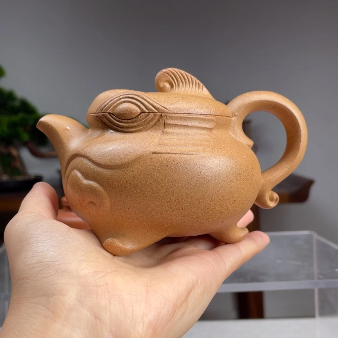 【闪购商品】紫砂茶壶慢**车金黄段花块灵豹容量230cc