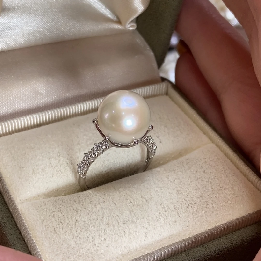 淡水珍珠戒指银S925镶嵌