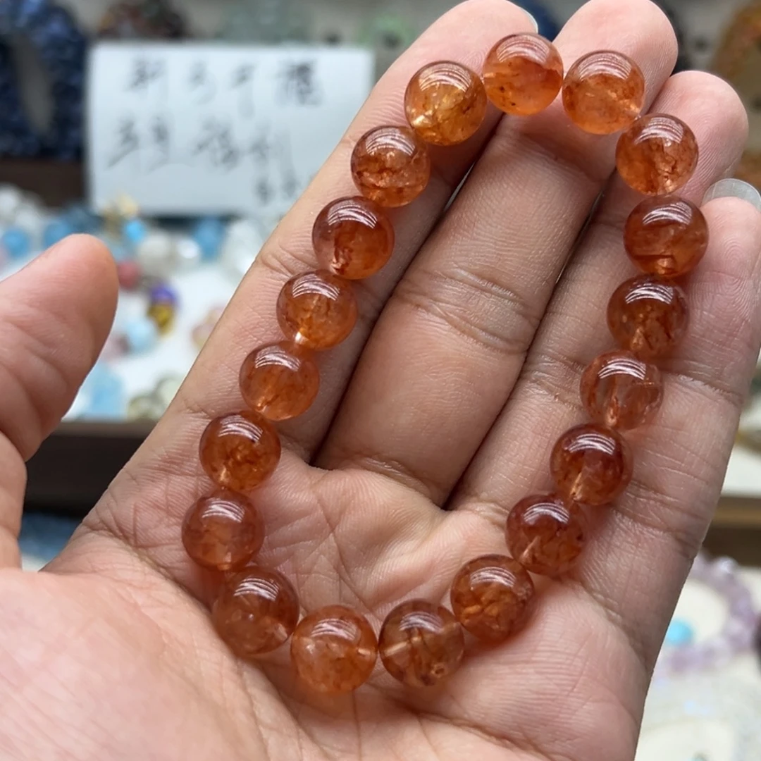 手链未镶嵌水晶11咪满体红胶花