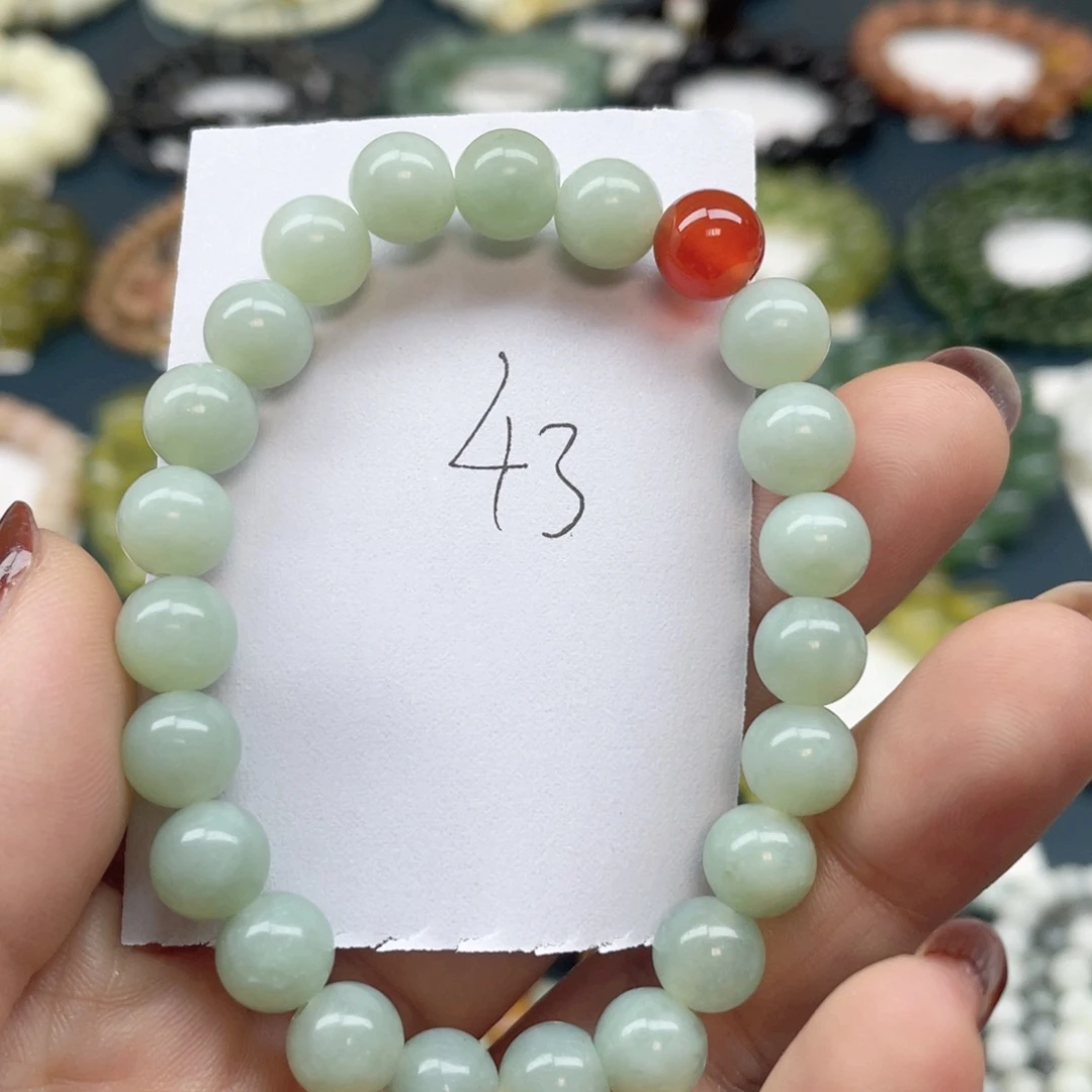 未镶嵌蛇纹石玉手串顺**为