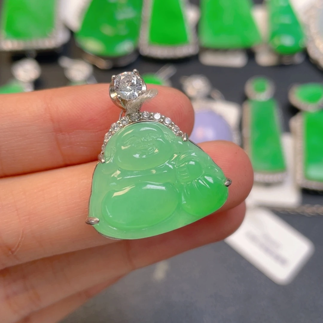 翡翠银S925镶嵌颈饰