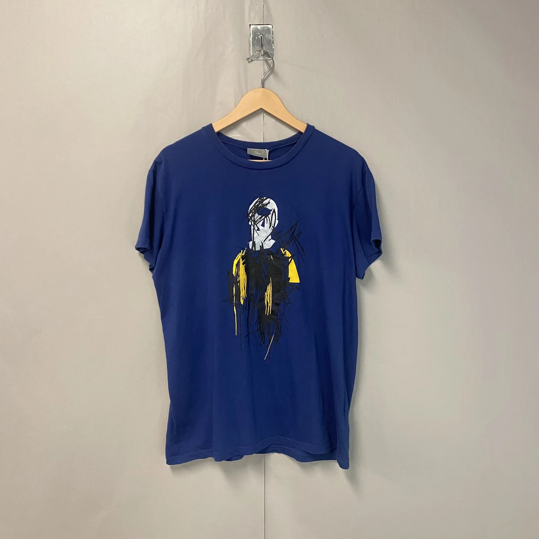 95新 DIOR/迪奥 Dior/迪奥 深蓝色印花短袖 L码 #5281