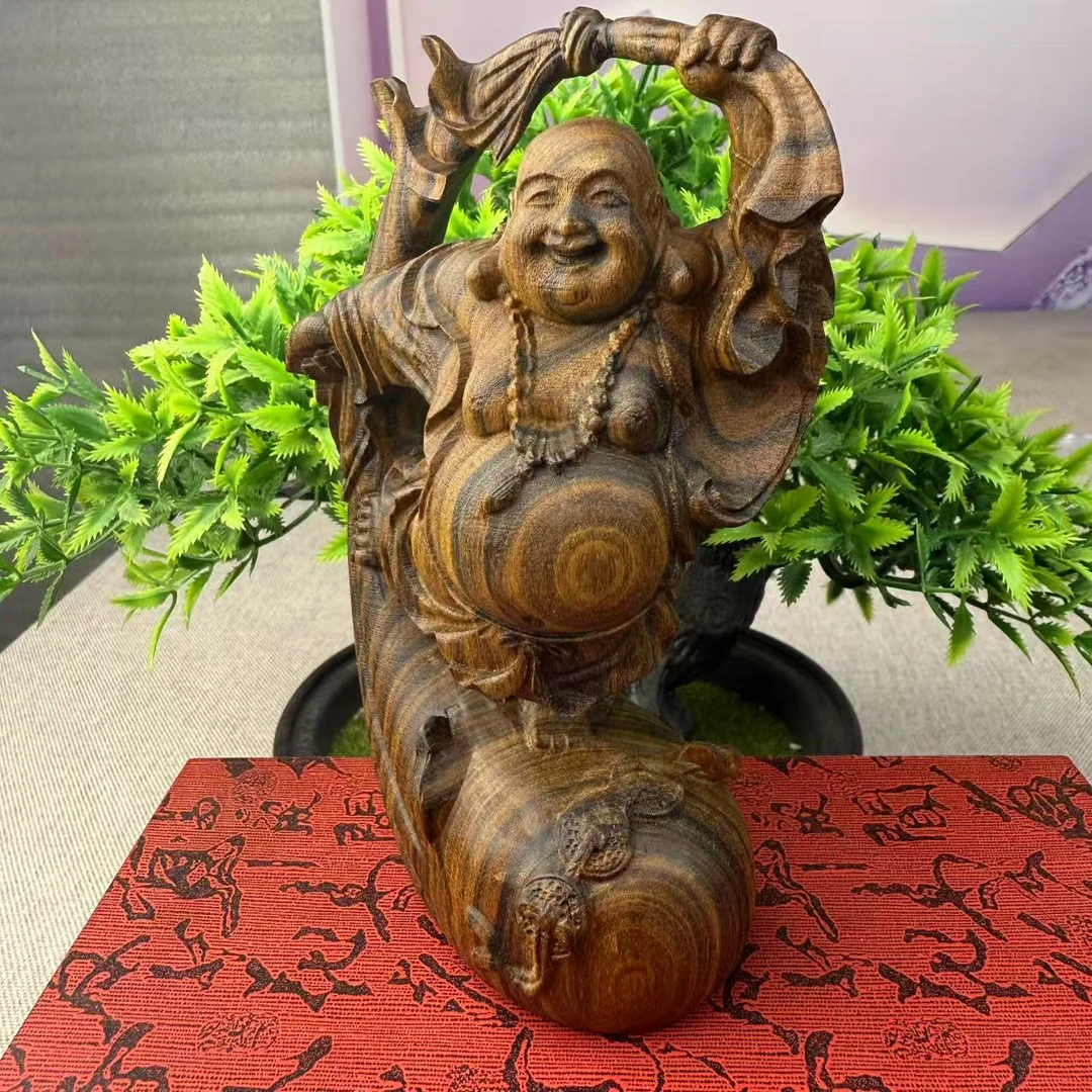 达拉干 满载欢乐弥勒佛木雕雕刻工艺品家居摆件客厅摆件车摆件