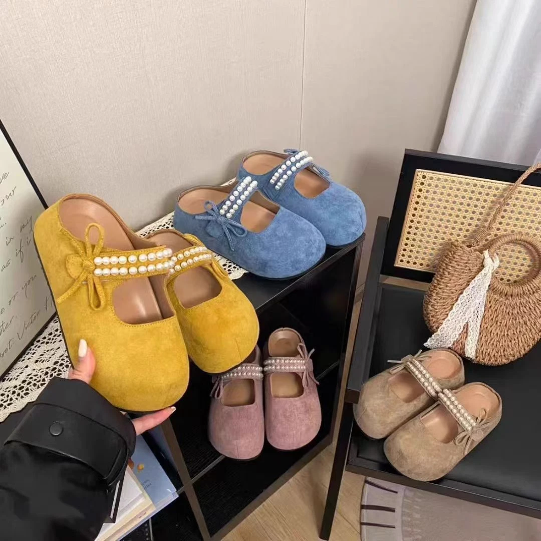 【LY】菠萝蛋卷~欧若风百搭勃肯鞋内增高夏厚底软底包头拖63722