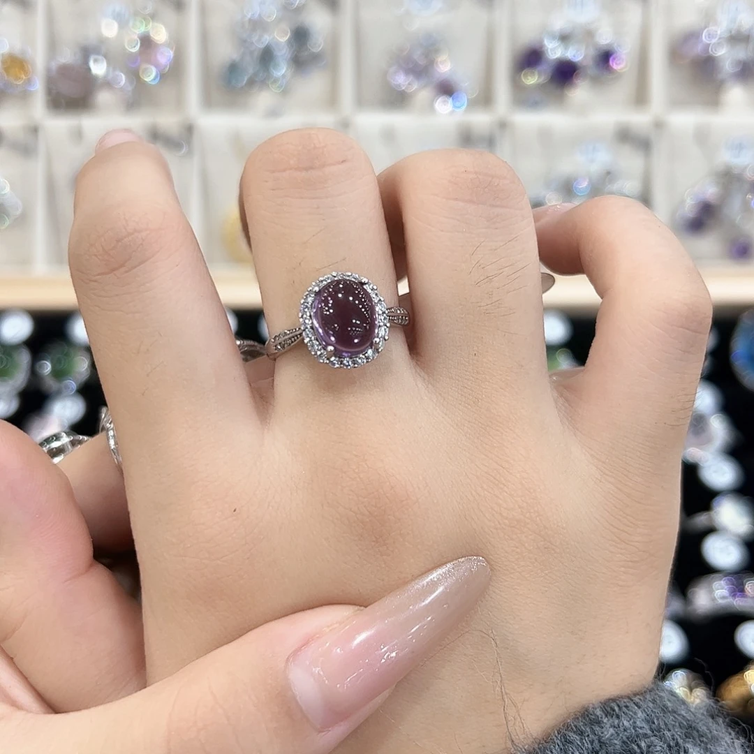 重***忆戒指紫晶银S925镶嵌