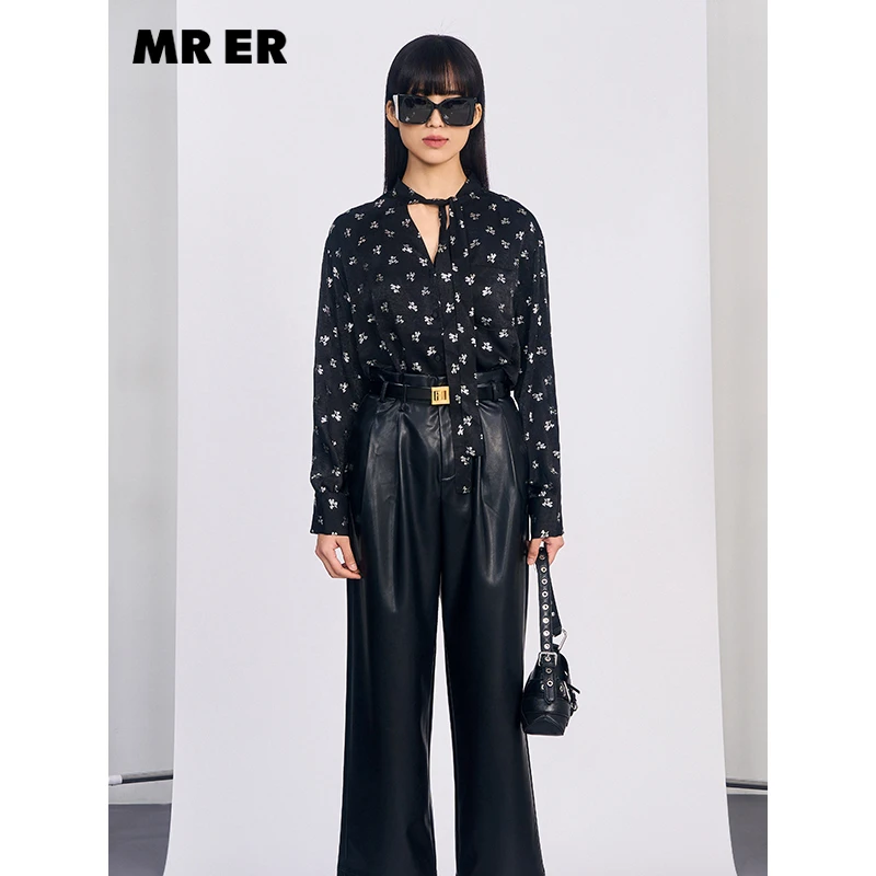 【辛小北】深V领长袖碎花衬衫R4C22163