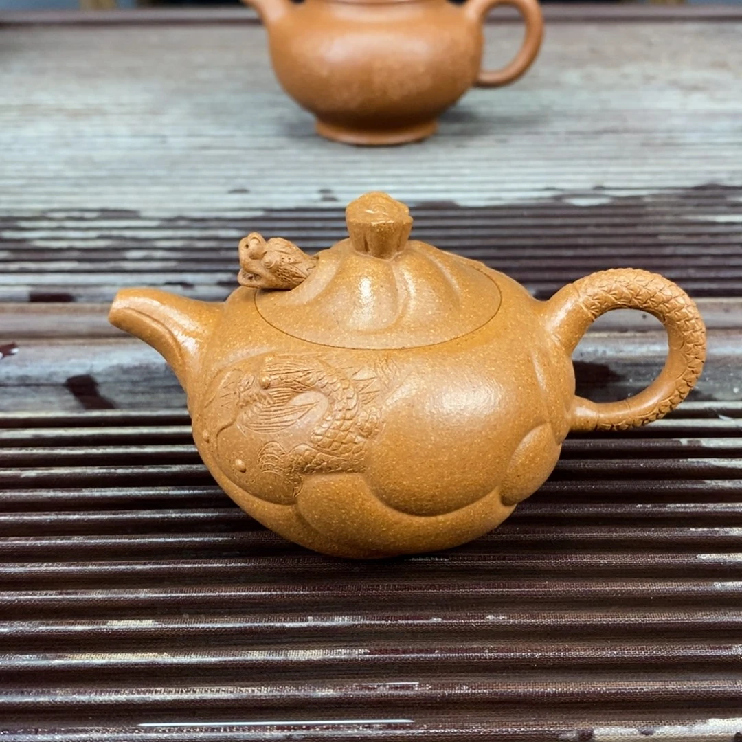 紫砂茶壶11号宜兴原矿紫砂壶鱼化龙160c