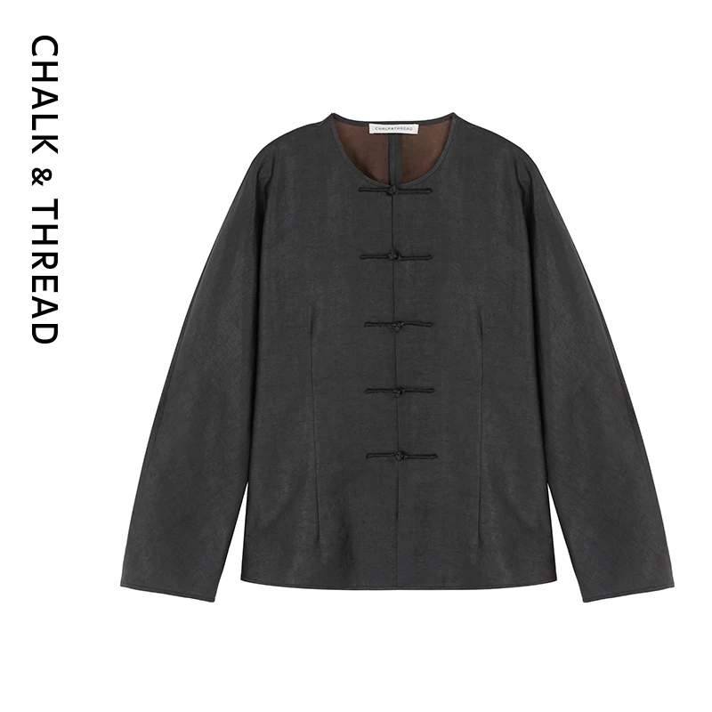CHALK THREAD新中式莨绸长袖上衣