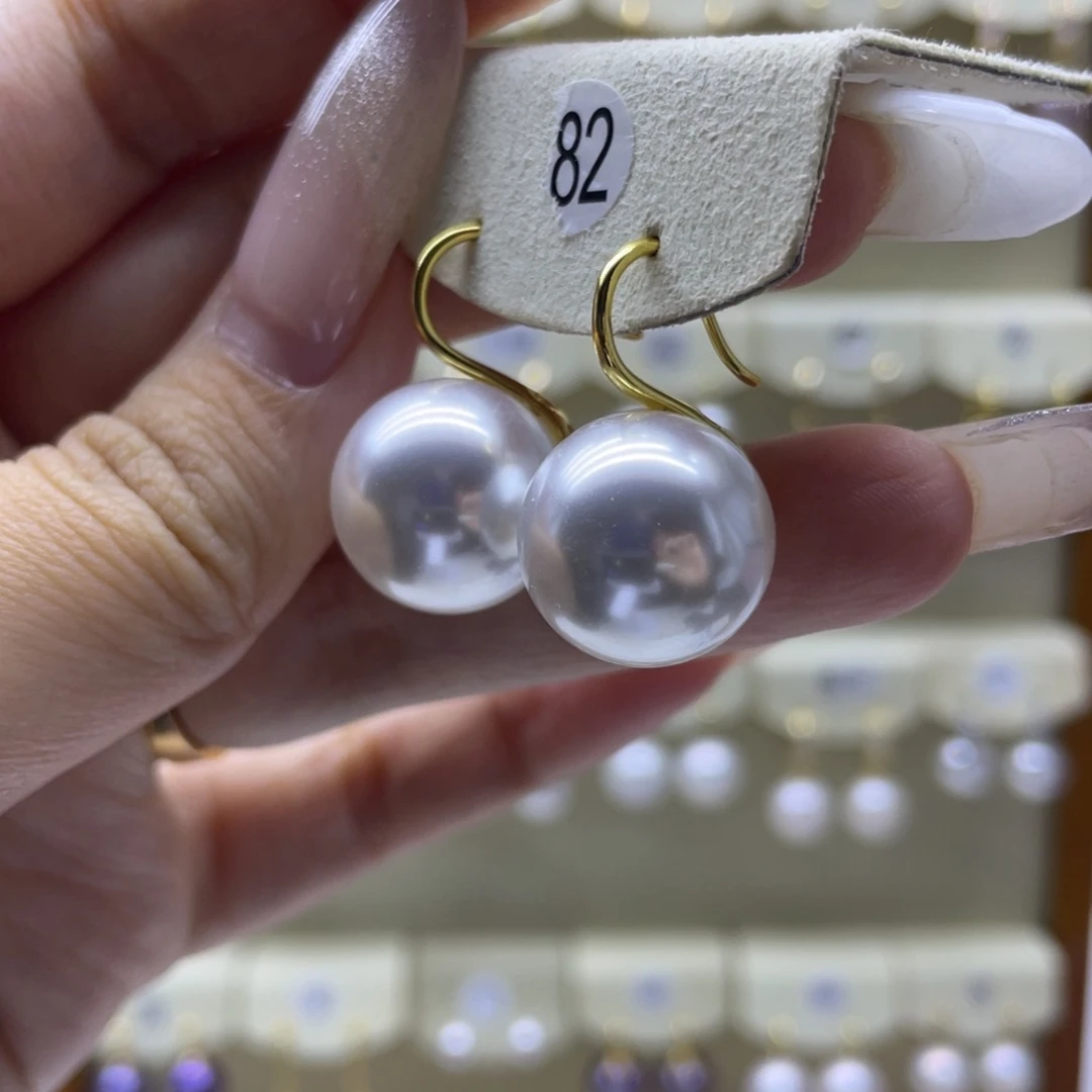 淡水珍珠耳饰银S925镶嵌