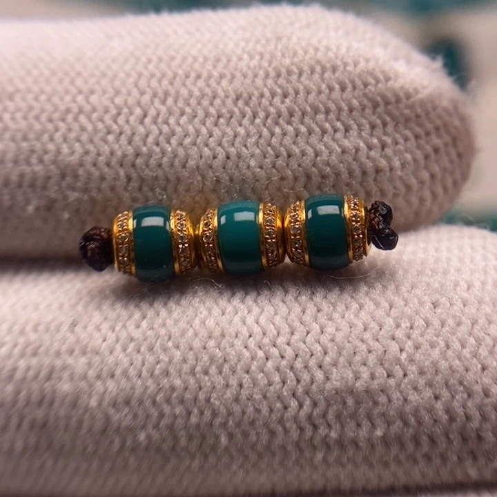 18K金镶嵌绿松石珠宝奇石汉堡套装5.1mmAA243