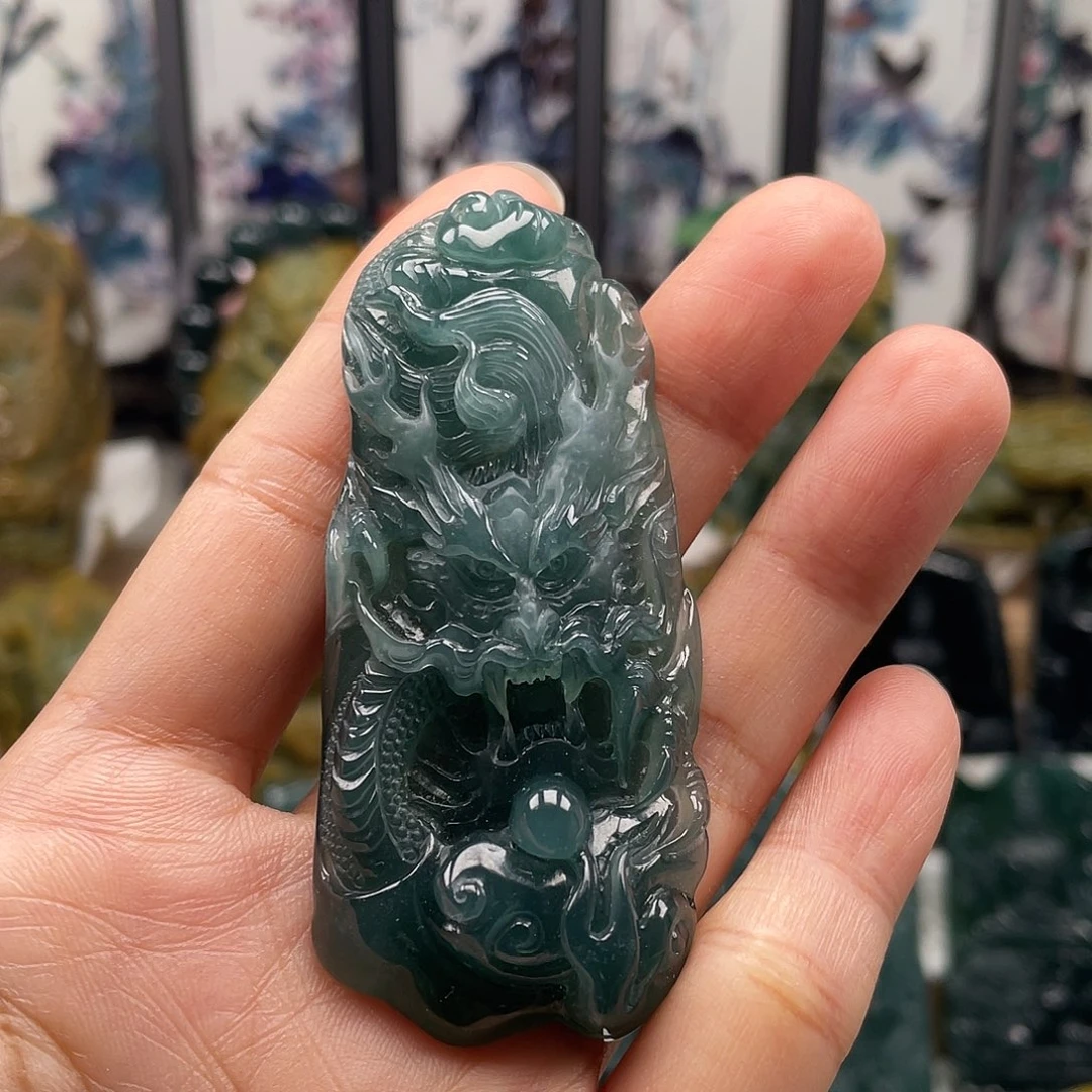 翡翠未镶嵌颈饰天然翡翠a货龙