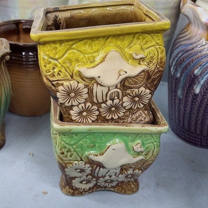 多肉绿植陶瓷花盆9.9包邮，有孔