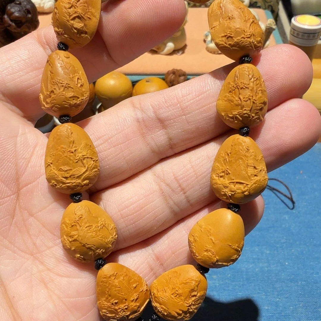 手串/手链橄榄核松子雕刻千里江山图