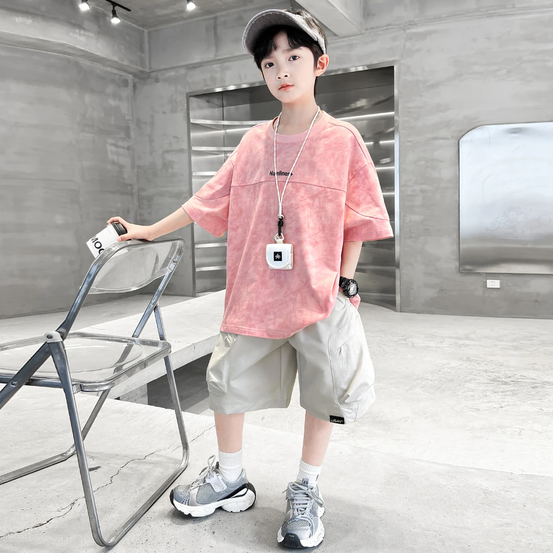 男童夏款套装2025新款短袖中大儿童两件套酷潮【QSX-DR】B5380